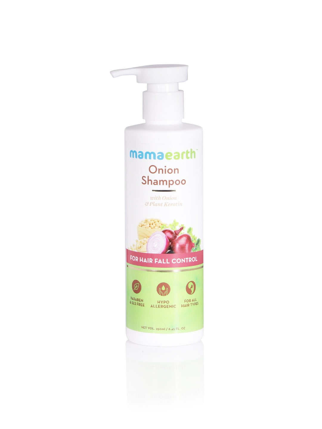 MamaEarth Onion Shampoo with Onion & Plant Keratin for Hair Fall Control 250ml (Country of Origin: India)