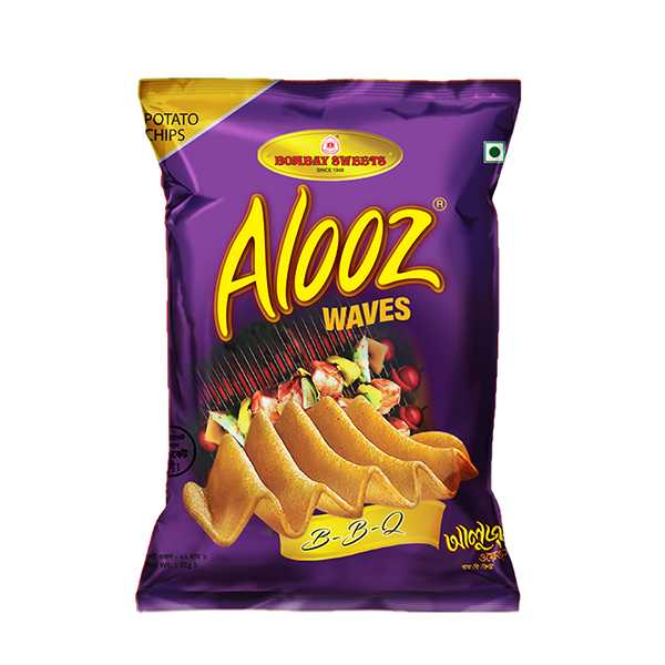 Bombay Sweets Alooz Waves Potato Chips BBQ Flavour 22g